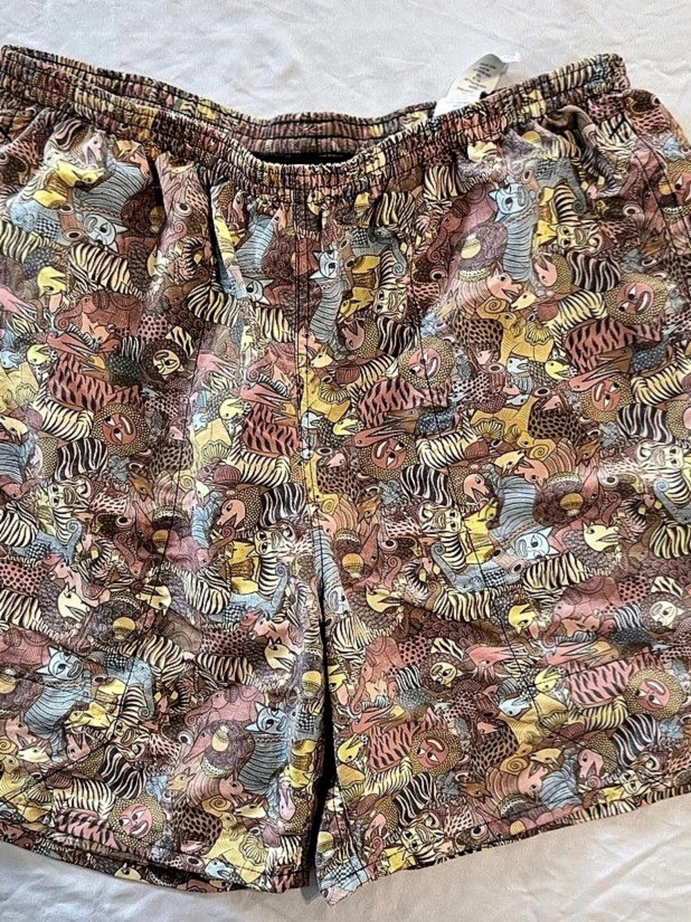 Patagonia Swim Shorts Size L Multicolor Animal Print Mesh Lined Drawstring Y2K